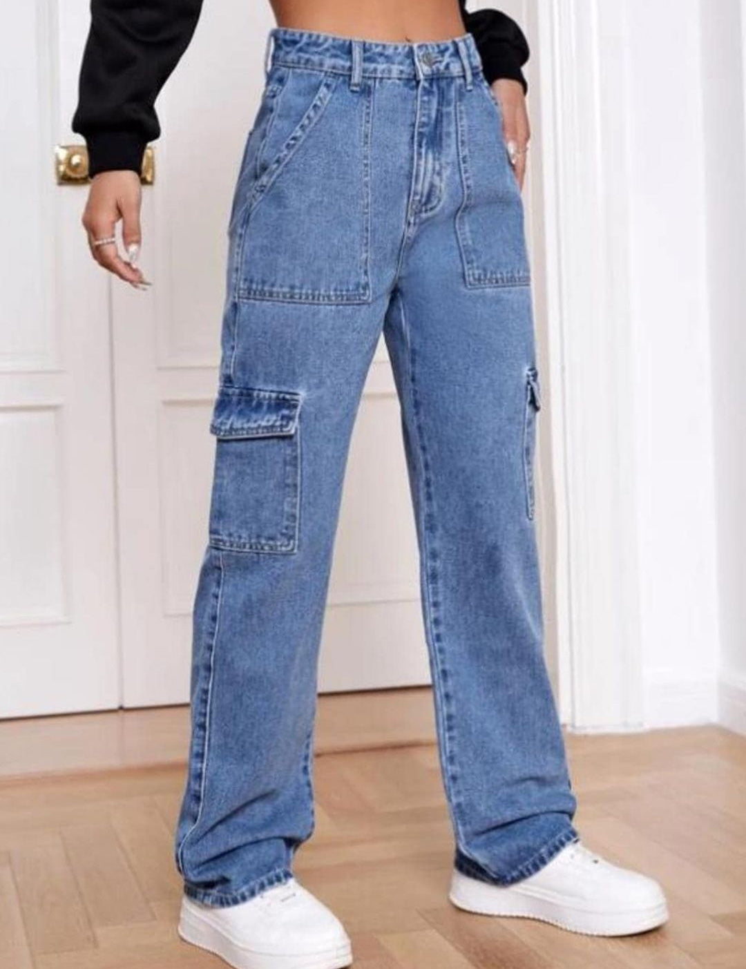 Kotty Women Jean Straight Fit High-Rise Clean Look Stretchable Cotton Jeans