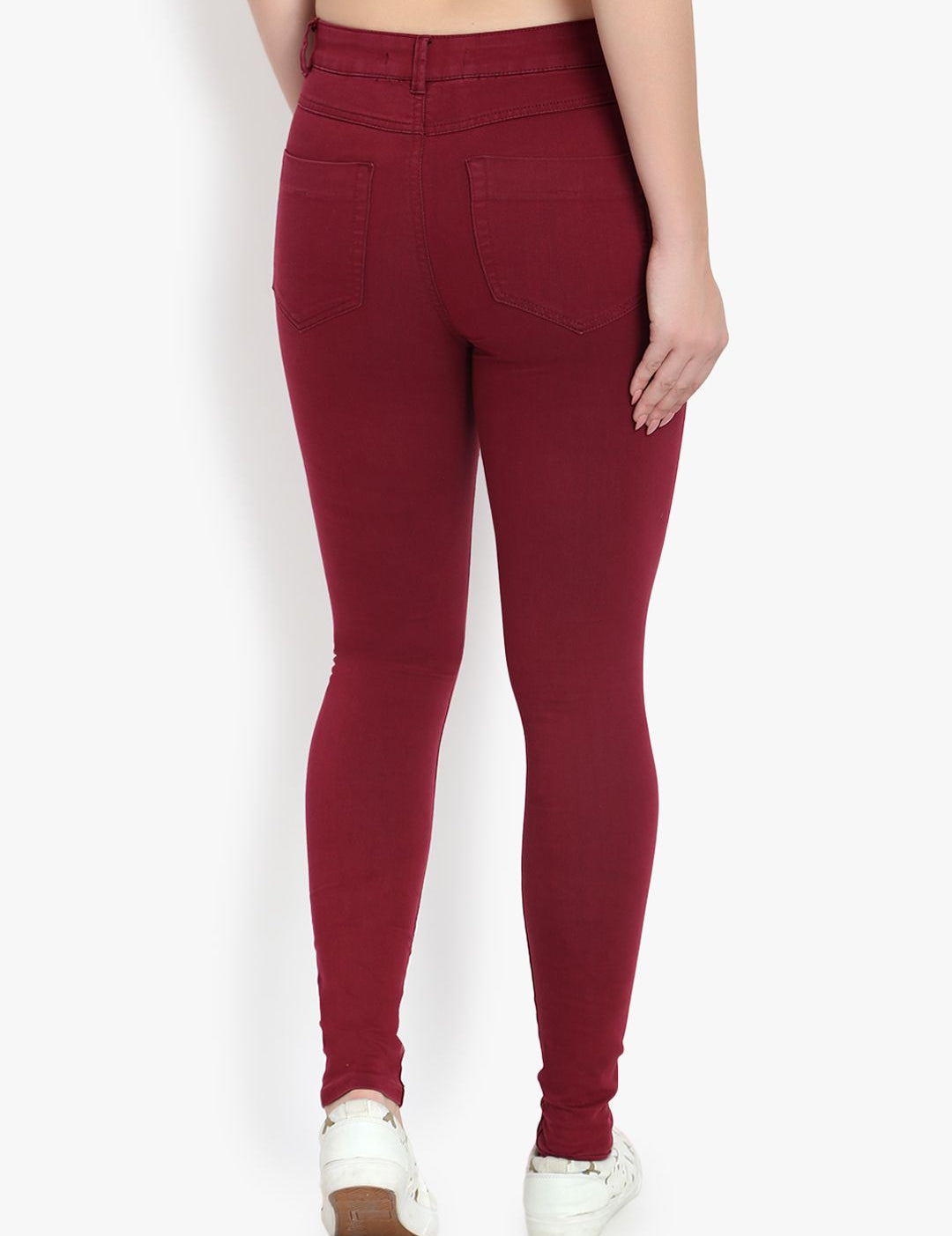 Kotty Women Maroon Skinny Fit High-Rise Clean Look Stretchable  Jeans