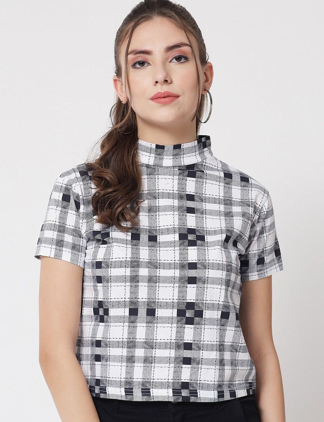 Kotty Women White Checked Top