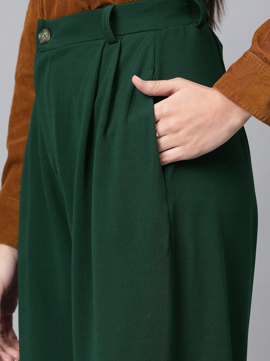 Kotty Women High-Rise Easy Wash Pleated Parallel Trousers