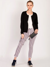 Kotty Women Black Self Design Open Front Jacket