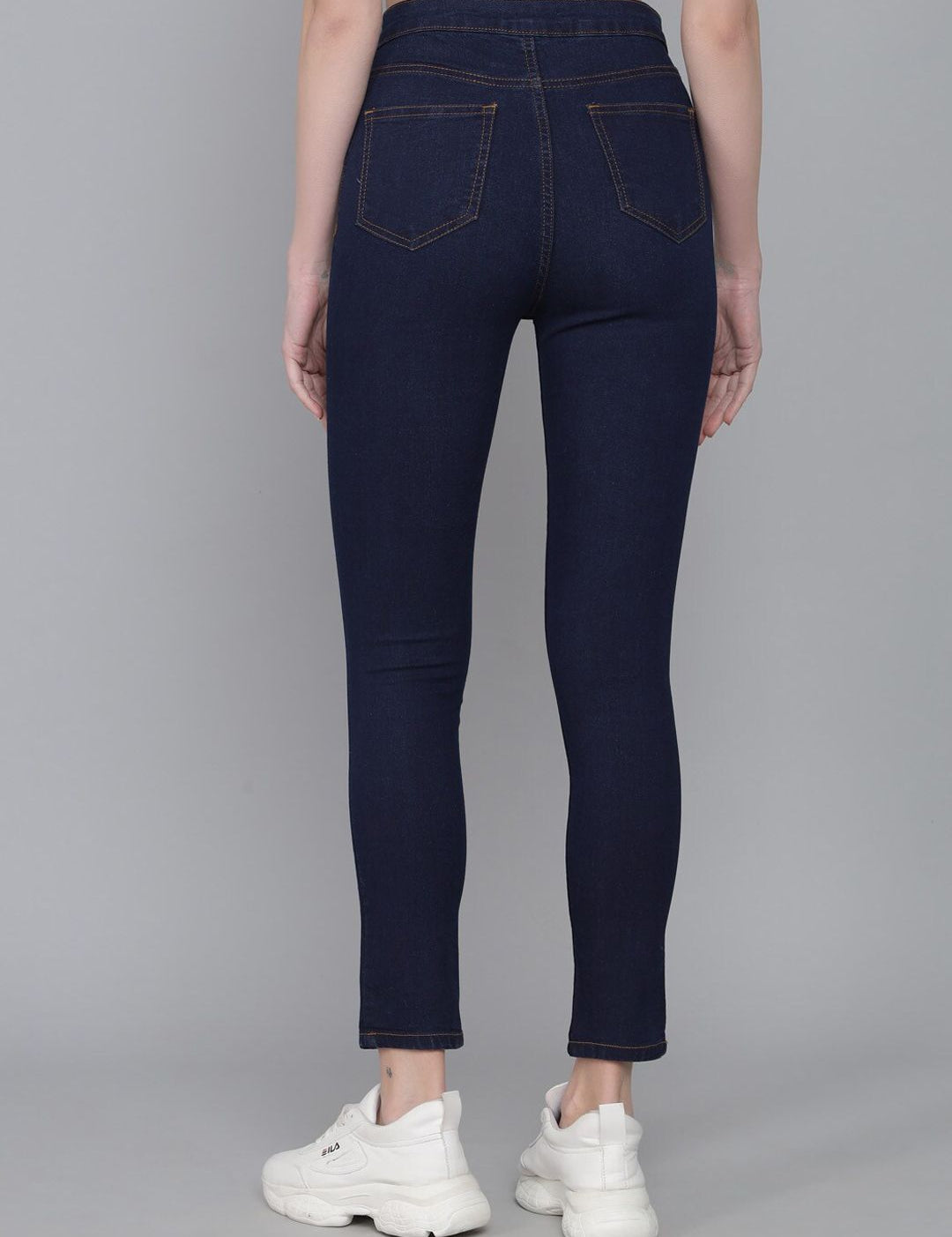 Kotty Women Blue Jean Skinny Fit High-Rise Cropped Jeans