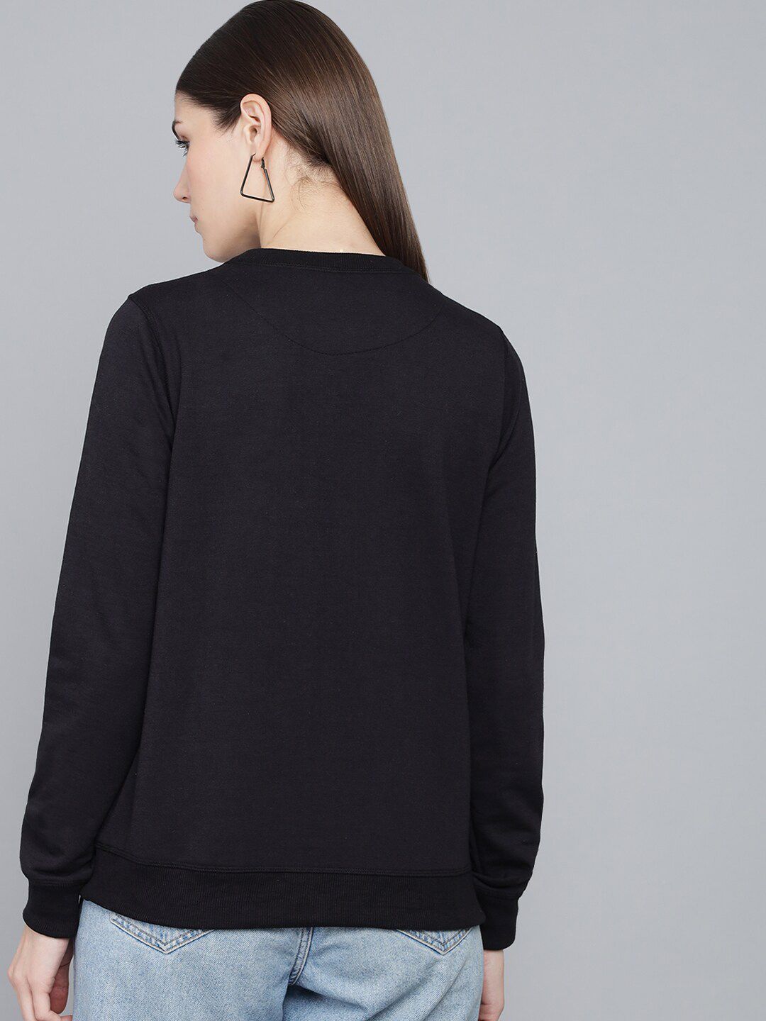 Kotty Women Black Printed Sweatshirt