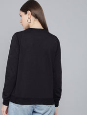 Kotty Women Black Printed Sweatshirt