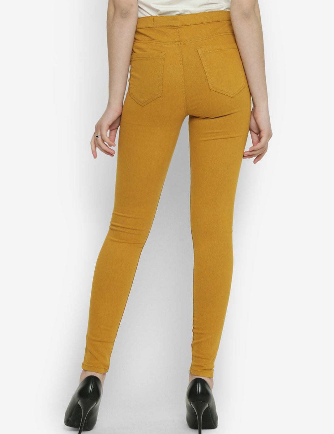 Kotty Women Mustard Skinny Fit High-Rise Clean Look Jeans