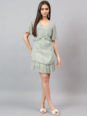 Kotty Women Animal Printed Batwing Sleeve A-Line Above Knee Dress