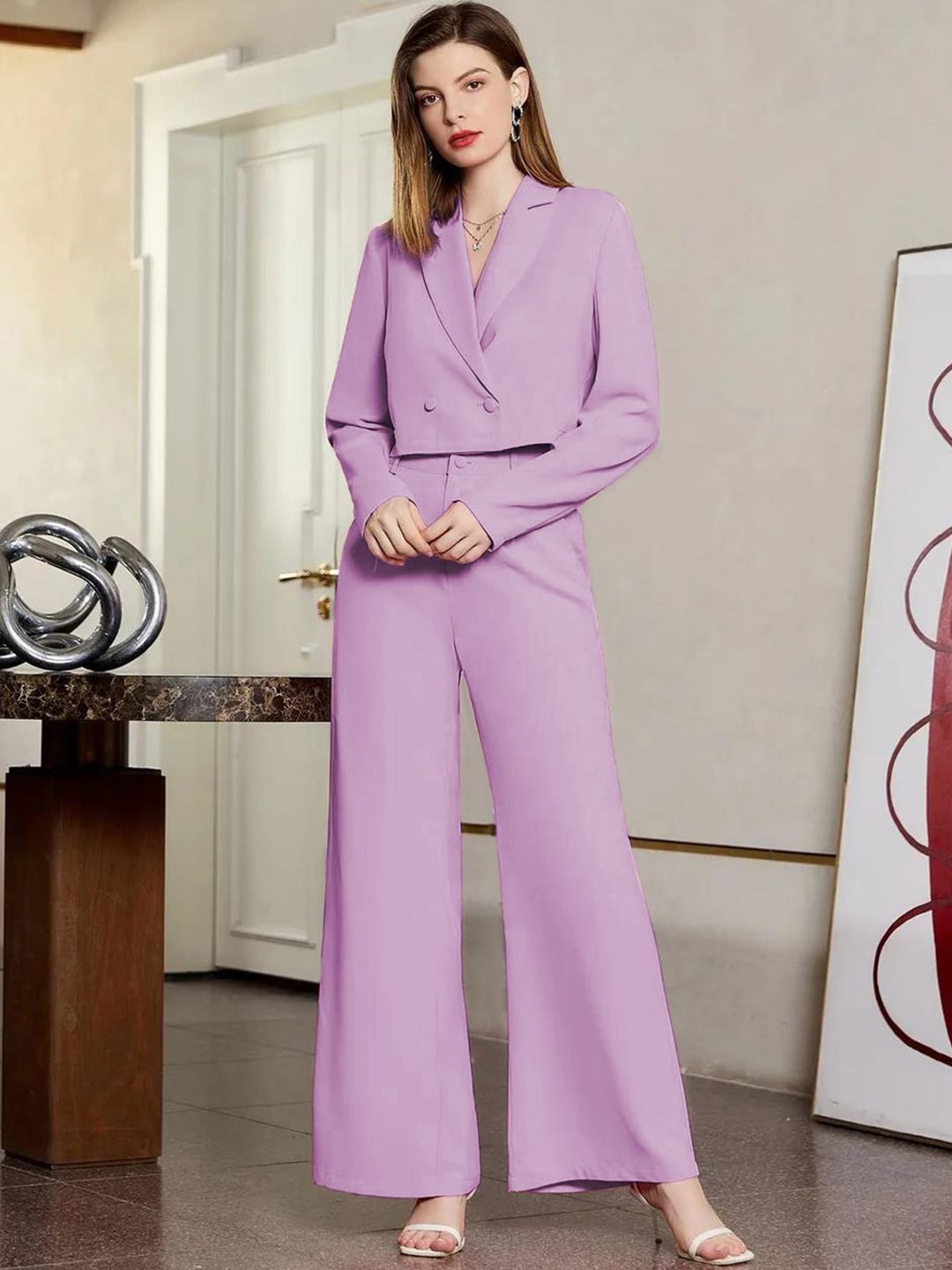 KOTTY BIZwear Crop Blazer With Trouser Co-Ords