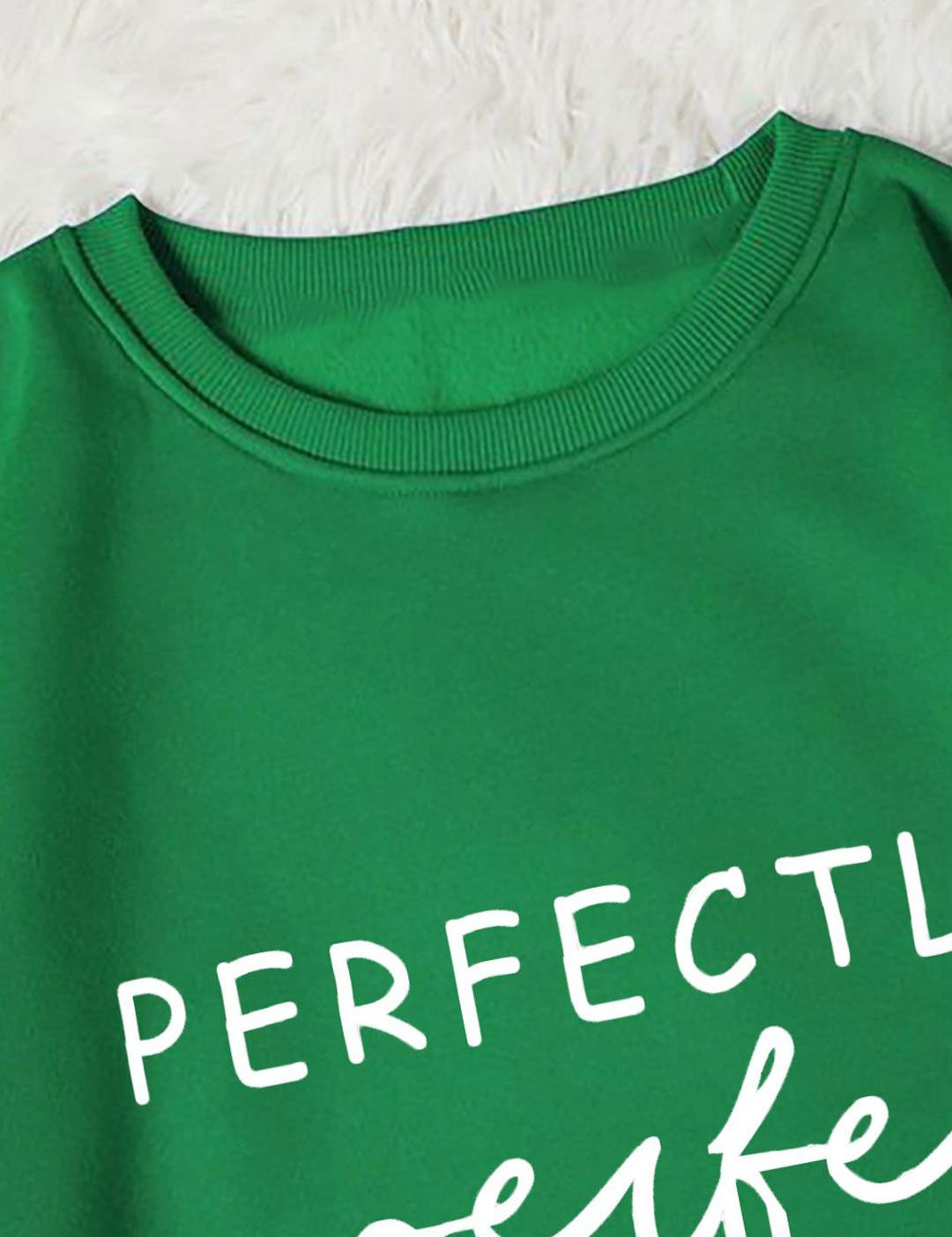 Kotty Green Typography Printed Pullover Sweatshirt