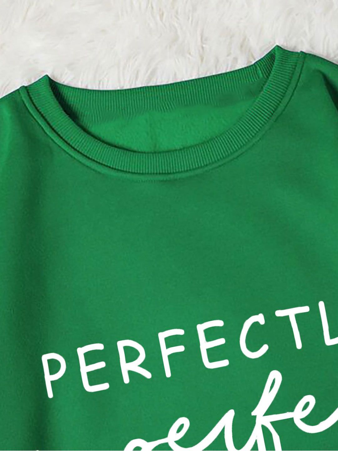 Kotty Green Typography Printed Pullover Sweatshirt