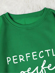 Kotty Green Typography Printed Pullover Sweatshirt