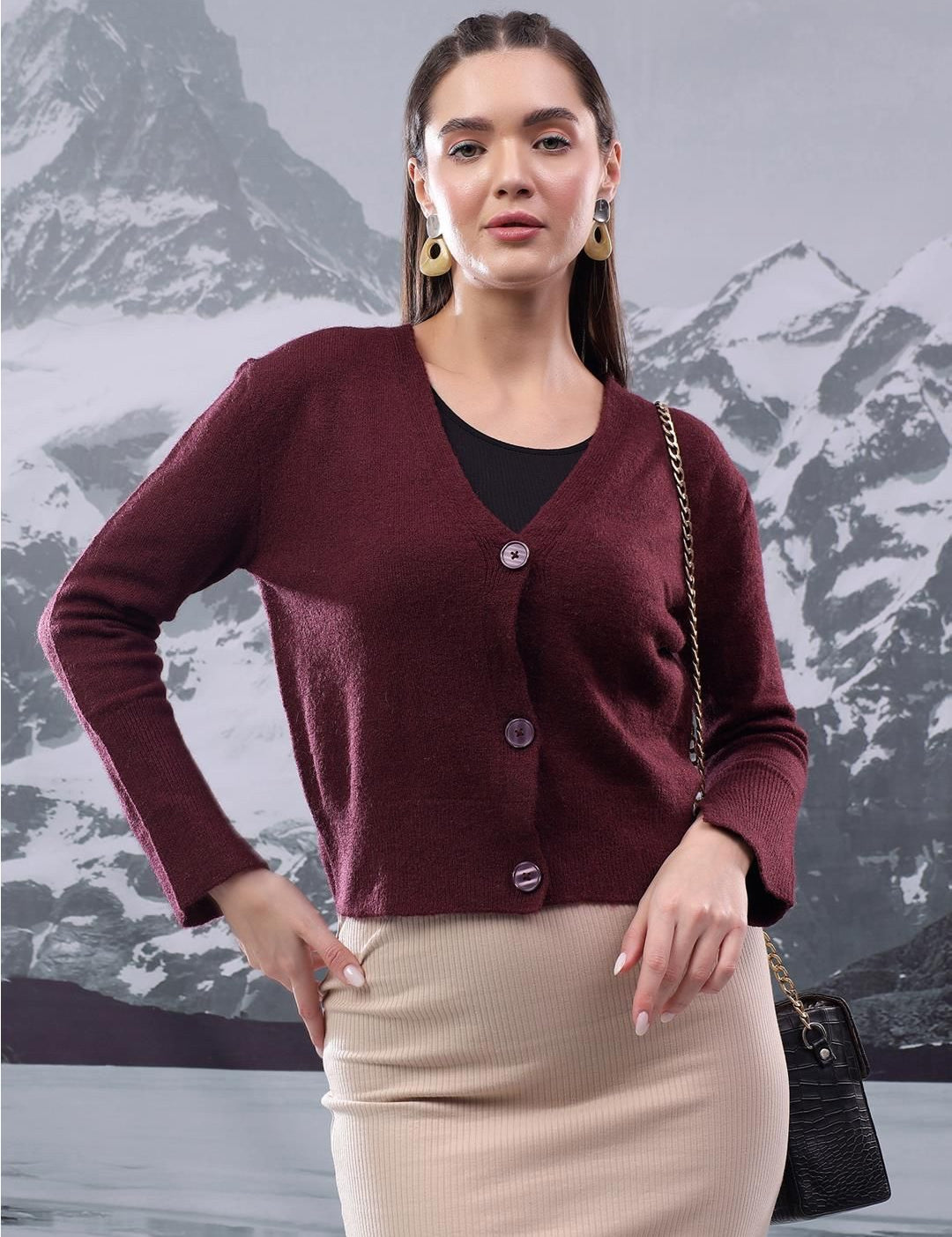 Kotty Women V - Neck Cardigan Sweater