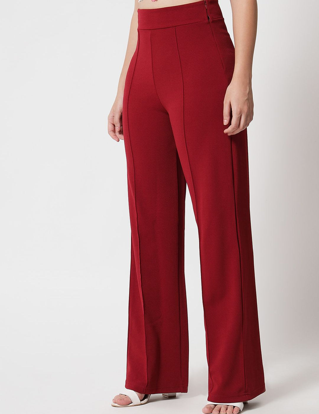 Kotty Women Pack of 2 Relaxed Straight Leg Straight Fit High-Rise Easy Wash Trousers