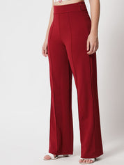 Kotty Women Pack of 2 Relaxed Straight Leg Straight Fit High-Rise Easy Wash Trousers