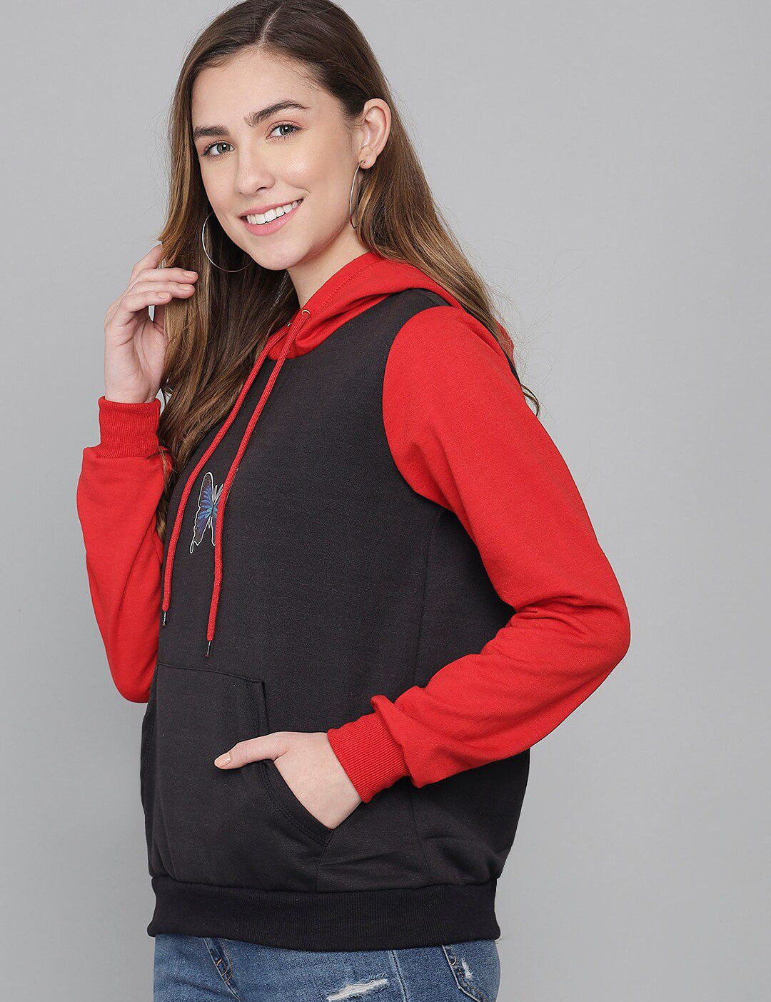 Kotty Women Multicoloured Hooded Sweatshirt