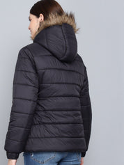 Kotty Women Black Outdoor Puffer Jacket