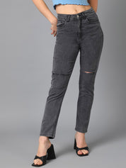 Kotty Women Jean Slim Fit Slash Knee Cotton Stretchable Jeans