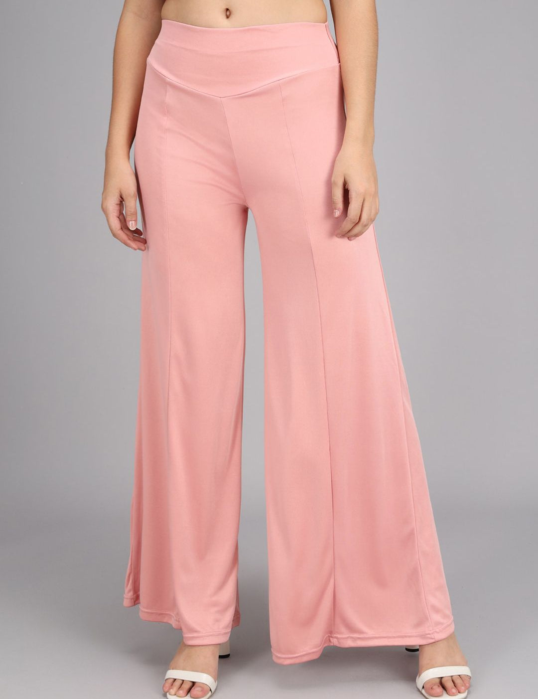 Kotty Women Pink Flared High-Rise Parallel Trousers