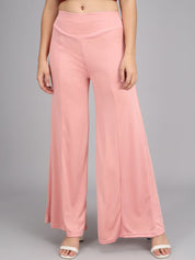 Kotty Women Pink Flared High-Rise Parallel Trousers