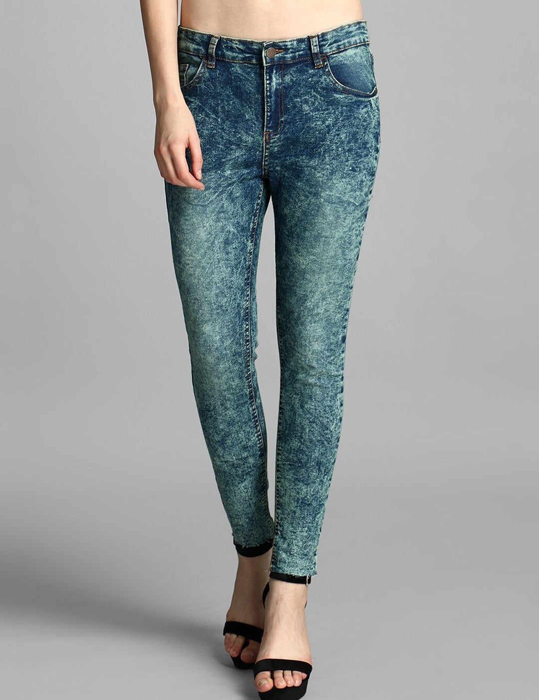 Kotty Women Green Skinny Fit High-Rise Clean Look Jeans