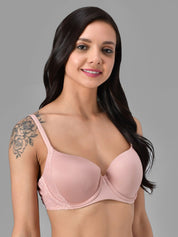 Kotty Rose Pink Solid Lightly Padded Under-Wired T-Shirt Bra KTTWOMENSBRA03