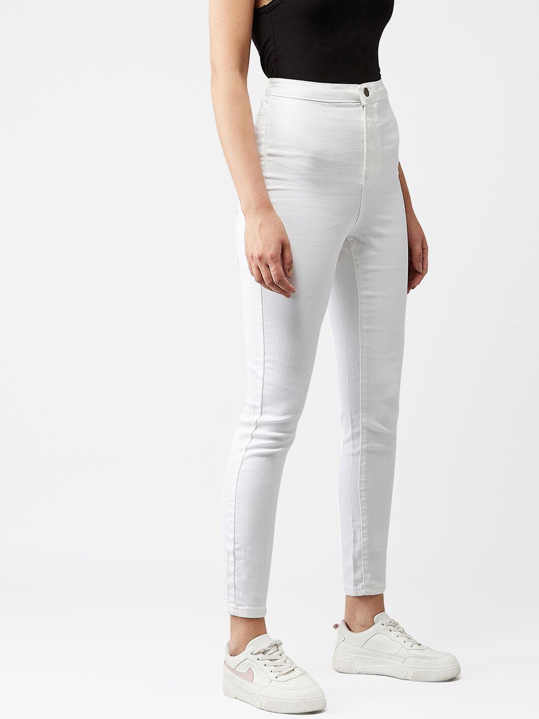 Kotty Women White Skinny Fit High-Rise Clean Look Jeans