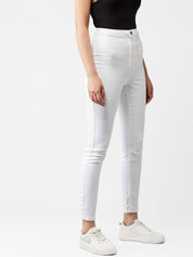 Kotty Women White Skinny Fit High-Rise Clean Look Jeans