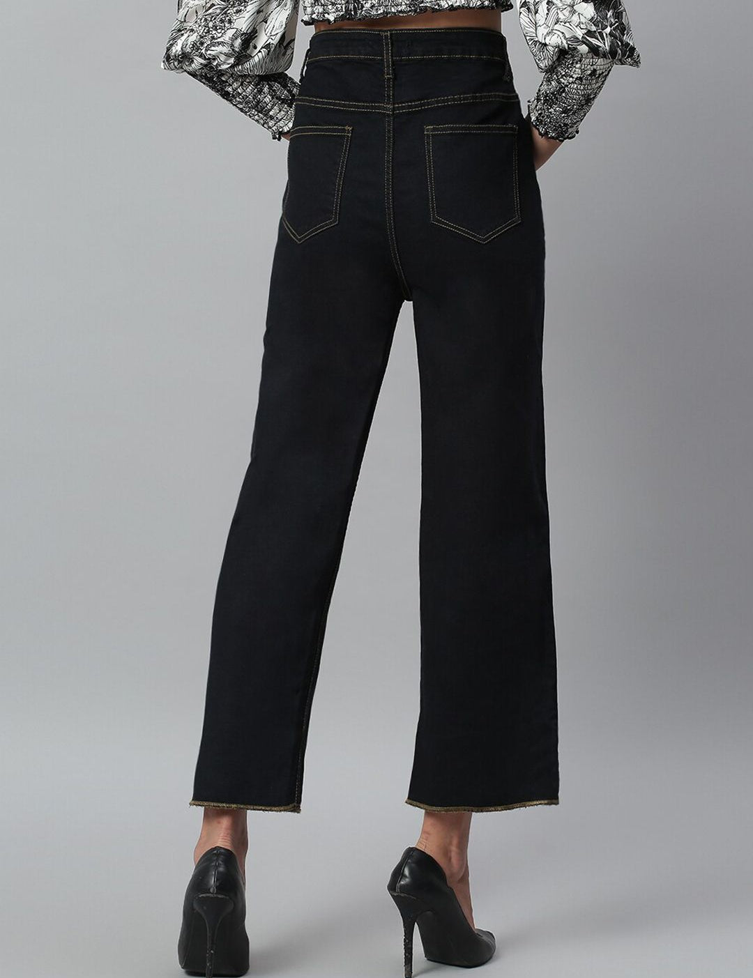 Kotty Women Black No Fade Clean Look Flared Jeans