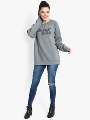 Kotty Women Grey Printed Sweatshirt