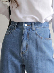 Kotty Women Jean Straight Fit High-Rise Light Fade Stretchable Clean Look Cotton Jeans