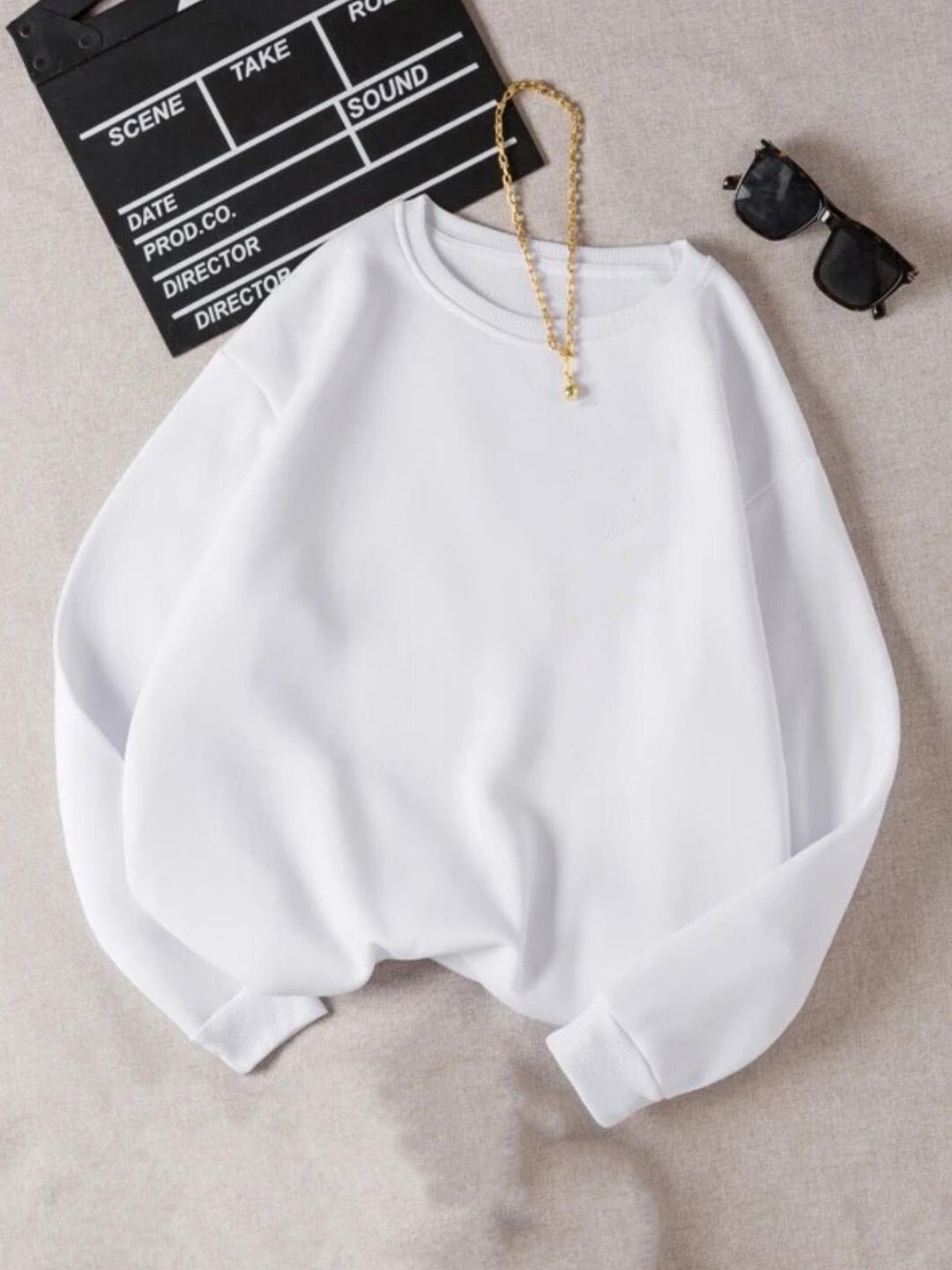 Kotty Round Neck Fleece Pullover Sweatshirt