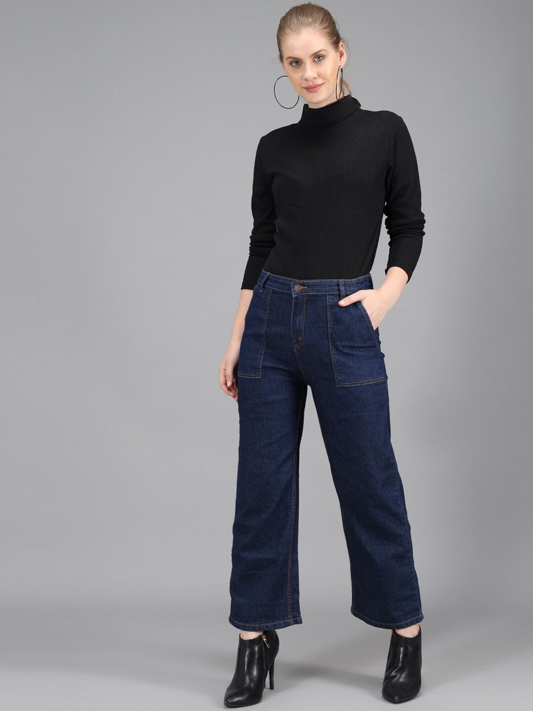 Kotty Women Blue Flared High-Rise Jeans