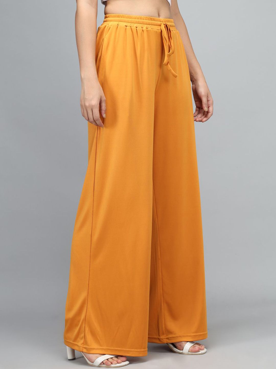 KOTTY Basics Women Orange Straight Fit High-Rise Easy Wash Parallel Trousers