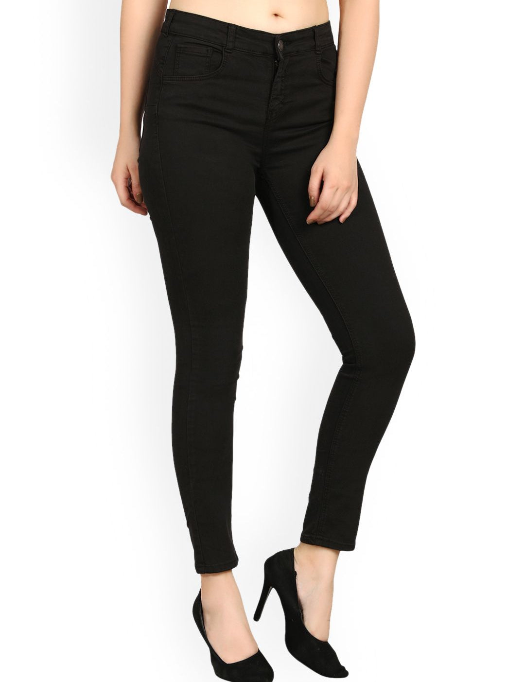 Kotty Women Black Skinny Fit High-Rise Clean Look Jeans
