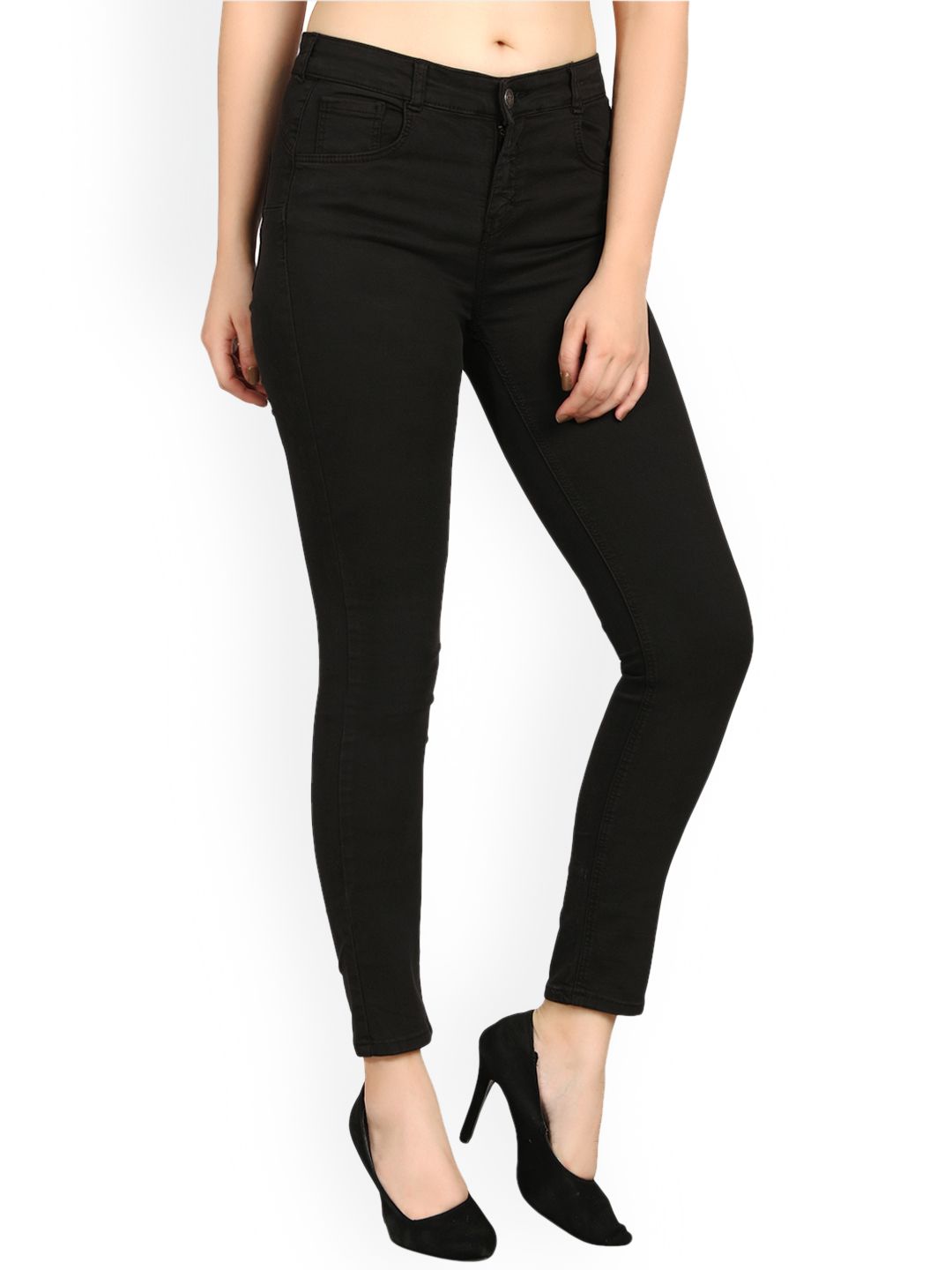 Kotty Women Black Skinny Fit High-Rise Clean Look Jeans
