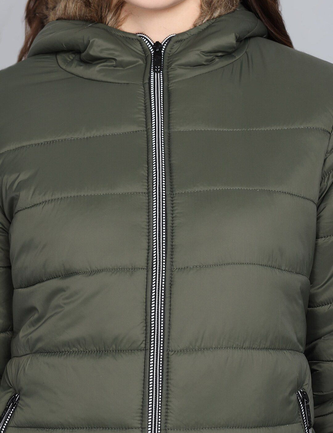 Kotty Women Olive Green Outdoor Padded Jacket