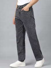 Kotty Men Charcoal Jean Fit Low-Rise Heavy Fade Stretchable Jeans