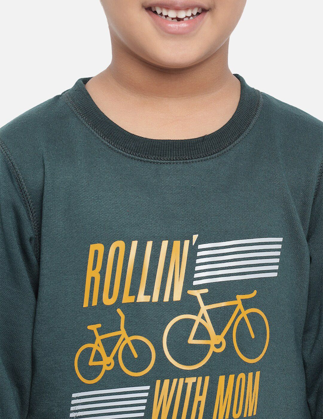 Kotty Boys Green Printed Sweatshirt