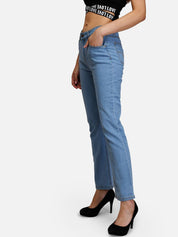 Kotty Women Blue Straight Fit High-Rise Clean Look Jeans