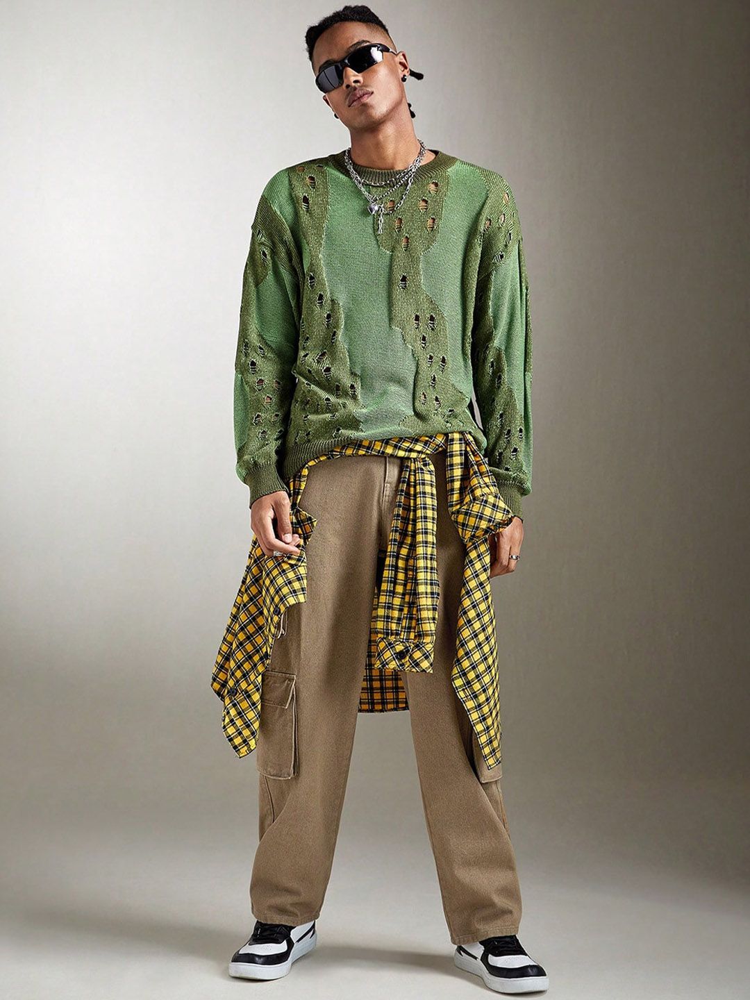 Kotty Men Jean Mid-Rise Wide Leg Stretchable Jeans