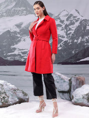 Kotty Women Notched Lapel Single-Breasted Overcoat