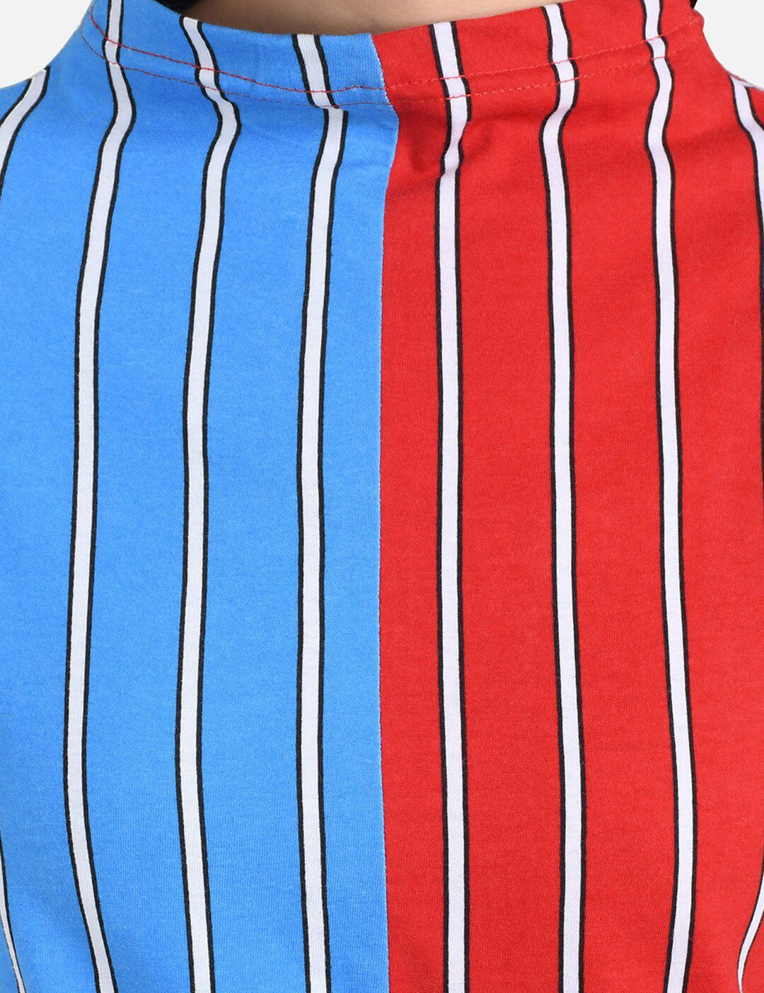 Kotty Women Red Striped Pure Cotton Top