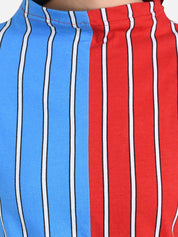 Kotty Women Red Striped Pure Cotton Top