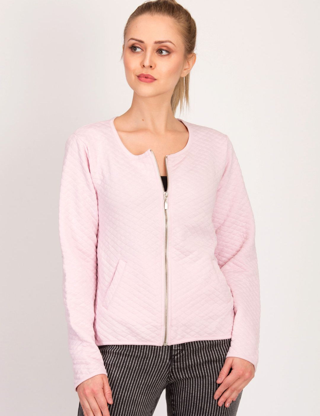 Kotty Women Pink Self Design Open Front Jacket