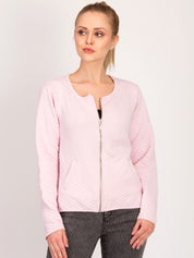 Kotty Women Pink Self Design Open Front Jacket