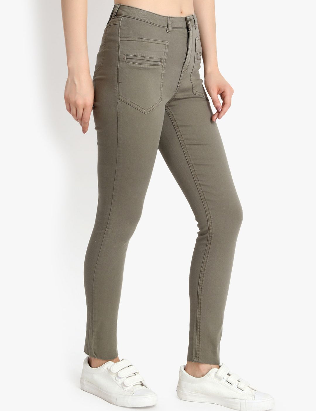 Kotty Women Taupe Skinny Fit High-Rise Clean Look Jeans