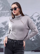 Kotty Women Turtle Neck Crop Pullover