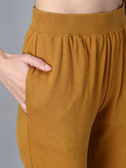Kotty Women Mustard Yellow Solid Joggers