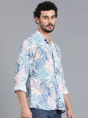 Kotty New Relaxed Fit Tropical Printed Cutaway Collar Casual Shirt