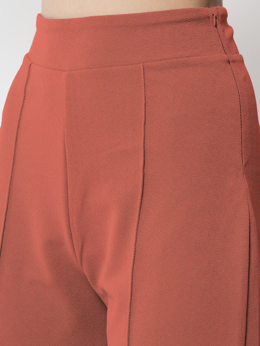 Kotty Women Relaxed Straight Fit High-Rise Easy Wash Trousers