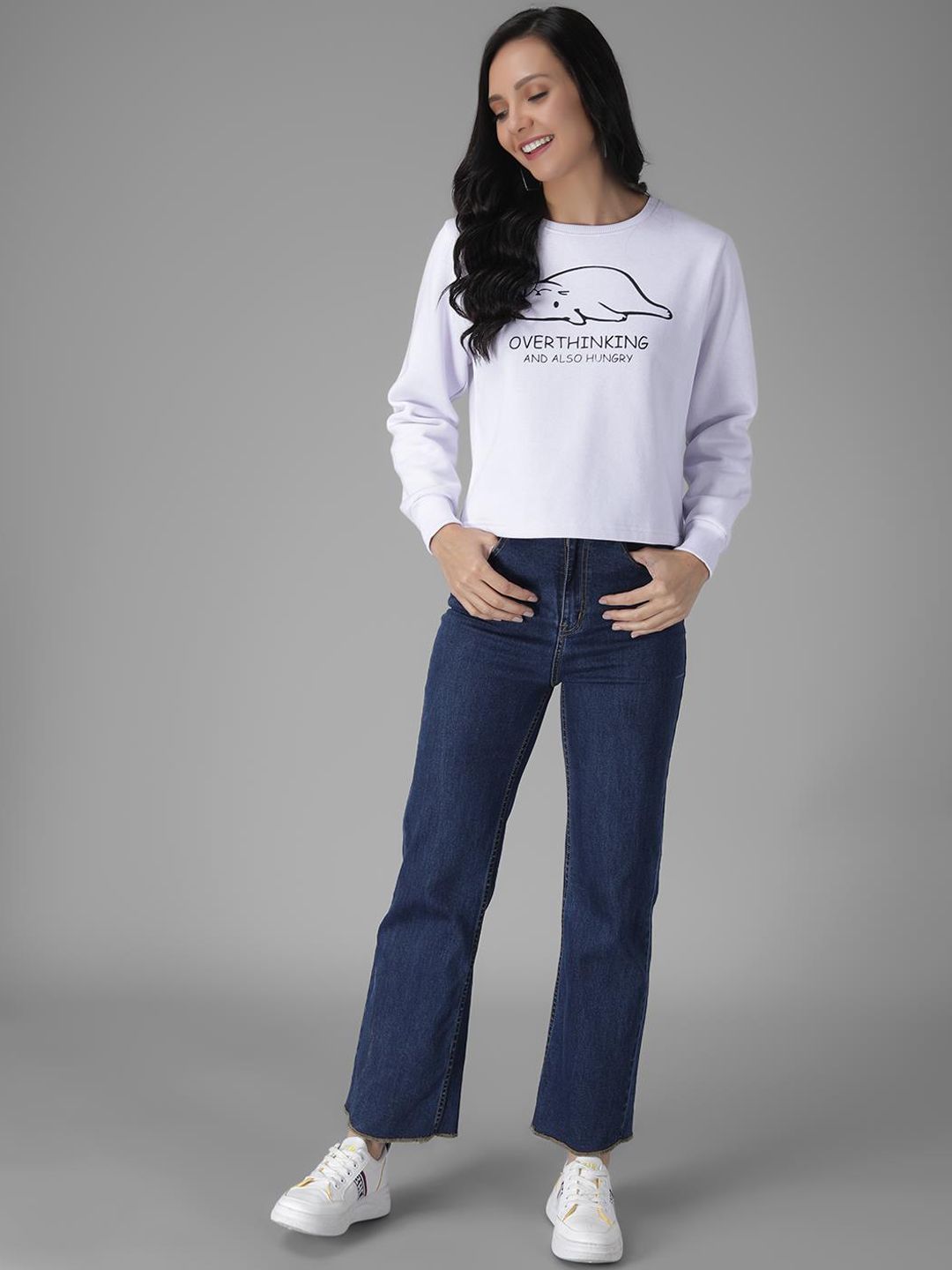 Kotty Women Off-White Printed Sweatshirt